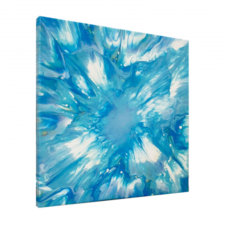 Tablouri unicat - Tablou pictat manual, acrilic pe pânză, 35 x 35 cm, iridescent