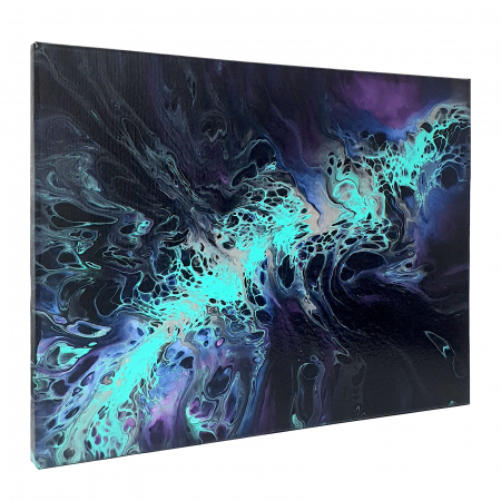 Tablouri unicat - Tablou pictat manual, acrilic pe pânză, 40 x 30 cm, iridescent