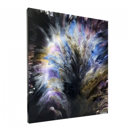 Tablouri unicat - Tablou pictat manual, acrilic pe pânză, 40 x 45 cm, iridescent