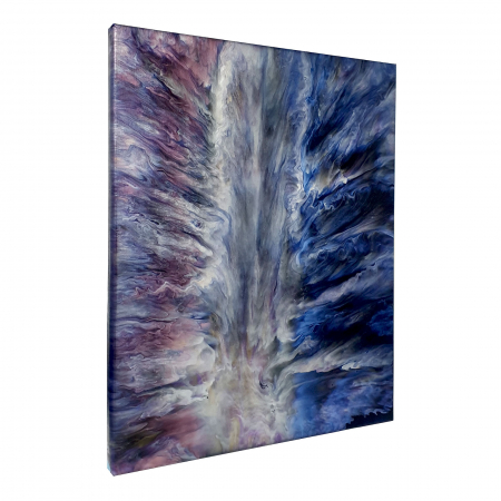 Tablouri unicat - Tablou pictat manual, acrilic pe pânză, 40 x 50 cm, iridescent
