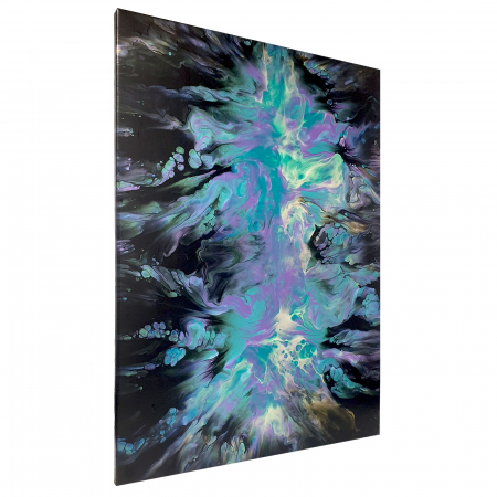Tablouri unicat - Tablou pictat manual, acrilic pe pânză, 50 x 70 cm, iridescent