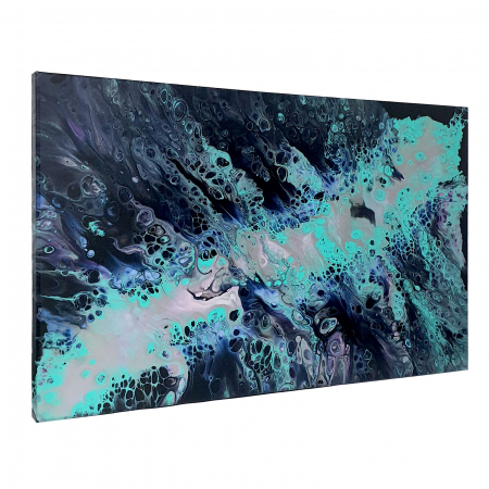 Tablouri unicat - Tablou pictat manual, acrilic pe pânză, 65 x 40 cm, iridescent