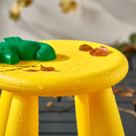 Mobilier - Taburet din plastic, rotund, diametru 30 cm, galben, MC37