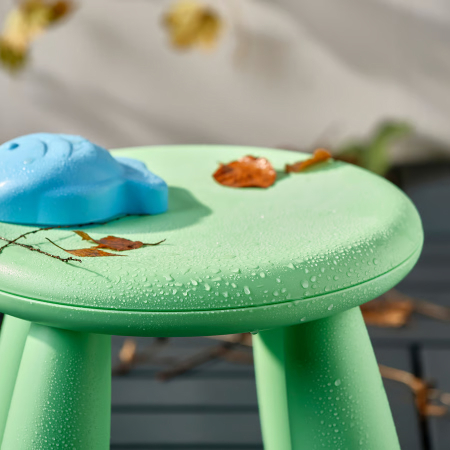Mobilier - Taburet din plastic, rotund, diametru 30 cm, verde, MC40