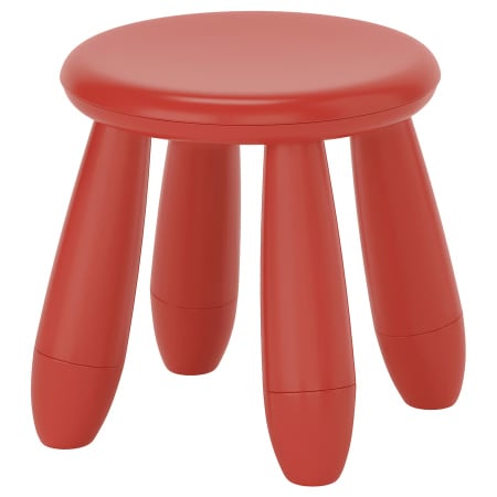 Mobilier - Taburet din plastic, rotund, diametru 30 cm, roșu, MC39