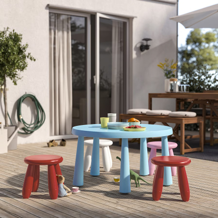 Mobilier - Taburet din plastic, rotund, diametru 30 cm, roșu, MC39