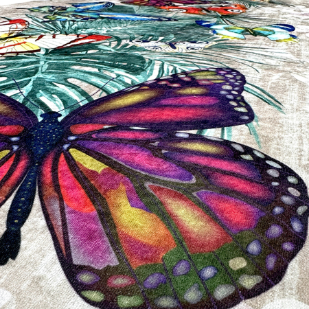 Covoare antiderapante - Traversă hol antiderapantă, 400 cm, model floral cu fluturi, multicolor