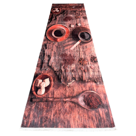 Traversă bucătărie antiderapantă, 80x300 cm, model Coffee Time Rustic, TRB1252 [6]