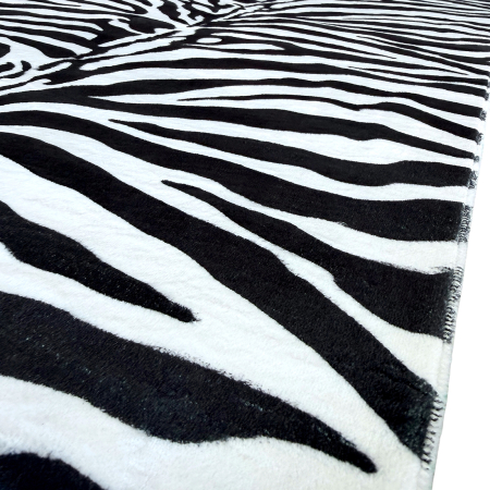 Traversă hol antiderapantă, 400 cm, model zebra, alb cu negru [5]