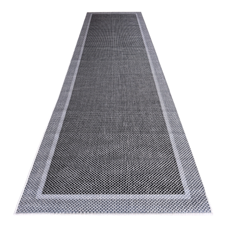 Covoare antiderapante - Traversă hol antiderapantă, 80x300 cm, cu Aspect de Sisal, Țesătură plată, Gri, TRV5032