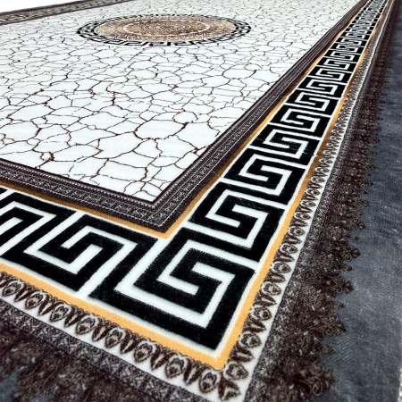 Traversă hol antiderapantă, 80x300 cm, model cu medalioane și chenar grecesc [5]