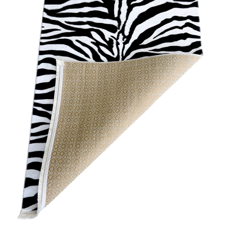 Traversă hol antiderapantă, 80x300 cm, model zebra alb-negru [5]