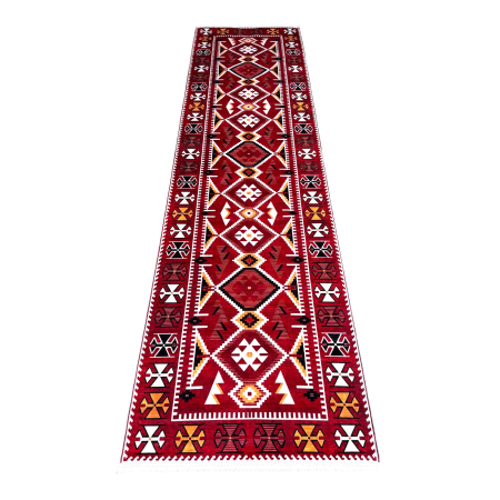 Traversă hol antiderapantă, 80x300 cm, Model Boho Roșu, TRV2312 [6]