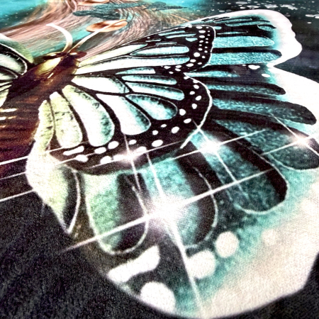 Covoare antiderapante - Traversă hol antiderapantă, 80x300 cm, model fluturi turcoaz, 80x300 cm, TRV2212