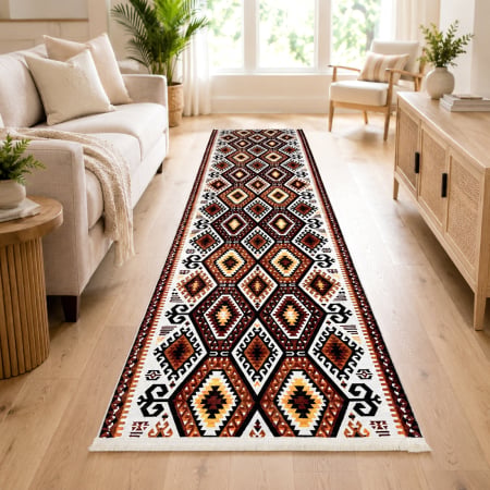 Traversă hol antiderapantă, 80x300 cm, Model Etnic Maro, TRV2292 [0]