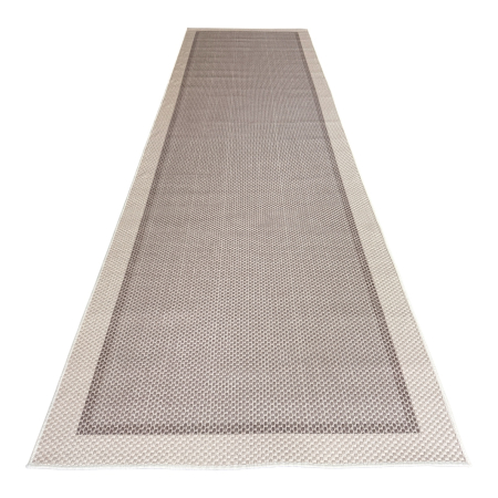Covoare antiderapante - Traversă hol antiderapantă, 80x300 cm, cu Aspect de Sisal, Țesătură plată, Bej, TRV5012