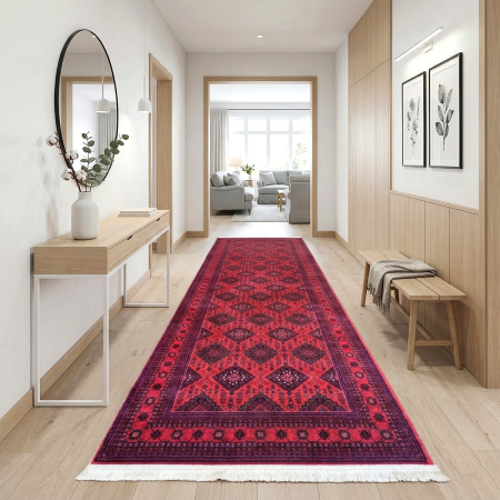 Covoare antiderapante - Traversă hol antiderapantă, 80x300 cm, model etnic oriental clasic