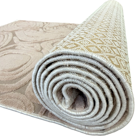 Traversă hol antiderapantă, 80x300 cm, soft 3D, model triunghi, bej [7]