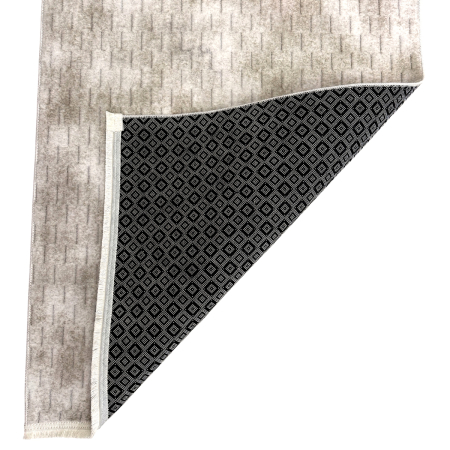 Covoare antiderapante - Traversă hol antiderapantă, 80x300 cm, Welsoft, model abstract, bej-taupe, TRV4212