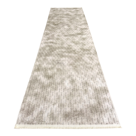 Traversă hol antiderapantă, 80x300 cm, Welsoft, model abstract, bej-taupe, TRV4212 [5]