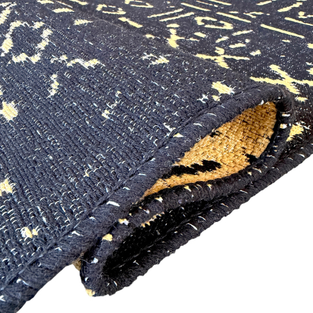 Traversă hol țesută tradițional, 80x300 cm, 2 fețe, Model Tribal Etnic Negru-Bej [8]