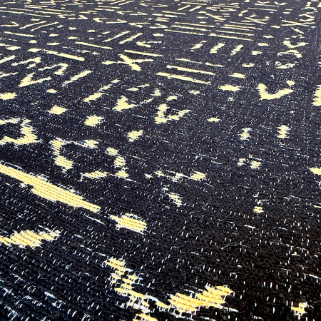 Traversă hol țesută tradițional, 80x300 cm, 2 fețe, Model Tribal Etnic Negru-Bej [6]