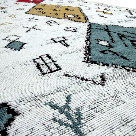 Traversă hol țesută tradițional, 80x300 cm, 2 fețe, model rustic modern [5]