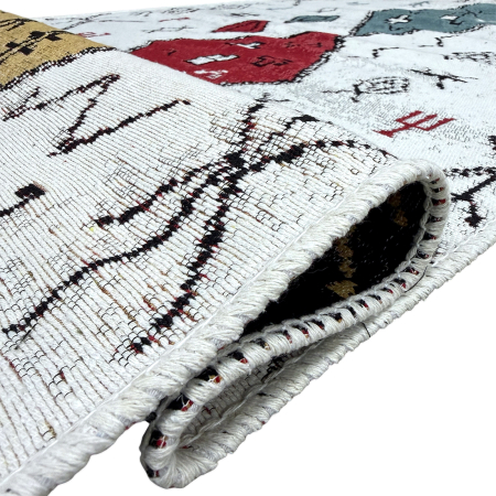 Traversă hol țesută tradițional, 80x300 cm, 2 fețe, model rustic modern [6]