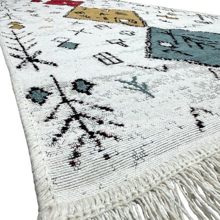 Covoare tradiționale - Traversă hol țesută tradițional, 80x300 cm, 2 fețe, model rustic modern