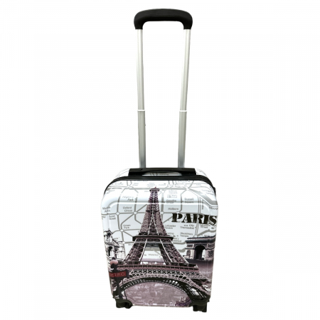 Trolere - Troler cabină avion, 50x32x20 cm, 4 roți, ABS, Paris, TRC122