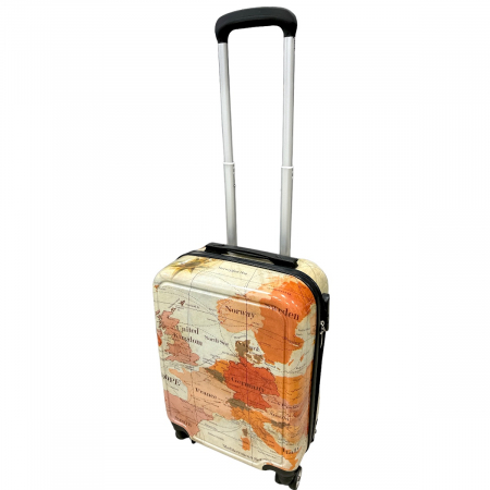 Lifestyle - Troler cabină avion, 50x32x20 cm, 4 roți, ABS, harta, TRC121