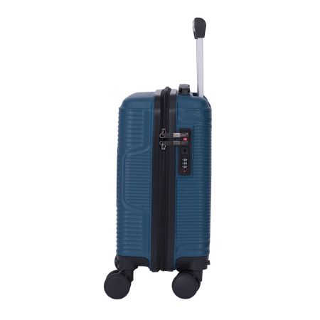 Troler cabină avion, zboruri low-cost, 40x30x20 cm, 4 roți detașabile, ABS, albastru [4]