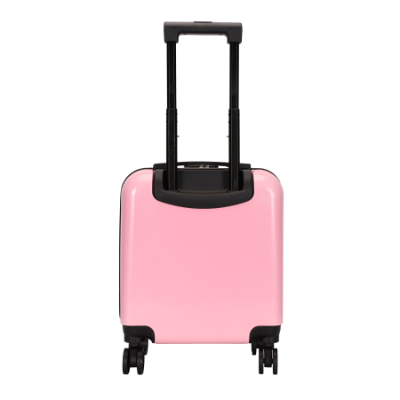 Trolere - Troler copii 43x35x23 cm, 4 roți, ABS + Policarbonat, model Girafă 3D roz