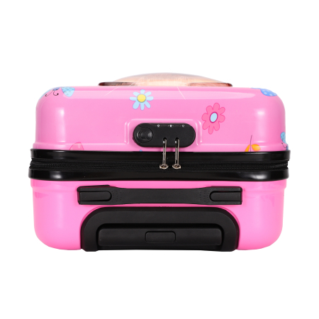 Trolere - Troler copii 43x35x23 cm, 4 roți, ABS + Policarbonat, model Pisicuță 3D roz