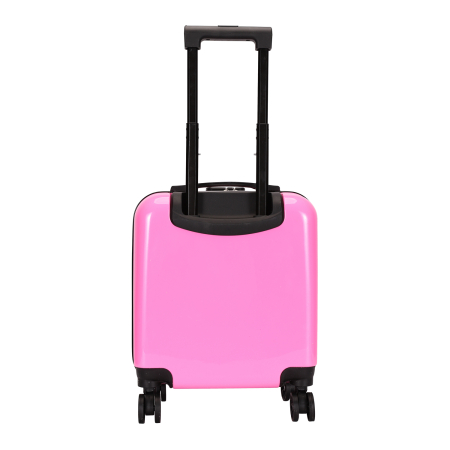 Trolere - Troler copii 43x35x23 cm, 4 roți, ABS + Policarbonat, model Pisicuță 3D roz