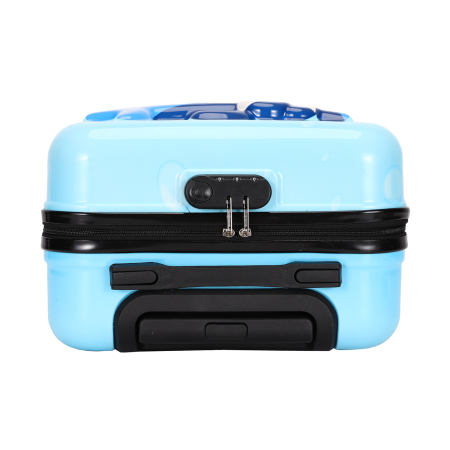 Troler copii 43x35x23 cm, 4 roți, ABS + Policarbonat, model Rechin 3D albastru [5]