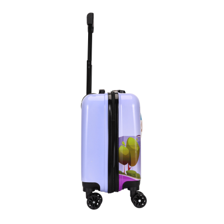Trolere - Troler copii 43x35x23 cm, 4 roți, ABS + Policarbonat, model Ursuleț 3D mov