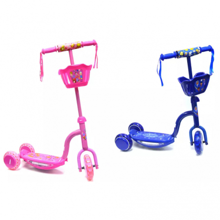 Trotinetă cu lumini și sunete, cu coșuleț, albastru, TRT08 [6]