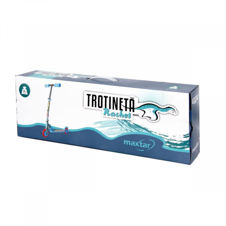 Trotinete - Trotinetă copii Maxtar Rachet, albastru, placă material antiderapant