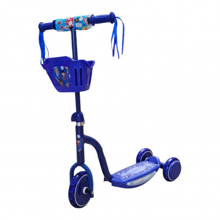 Trotinetă cu lumini și sunete, cu coșuleț, albastru, TRT08 [5]