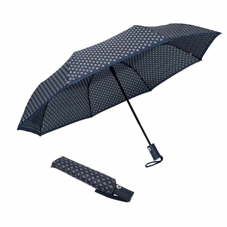 Umbrele - Umbrelă pliabilă deschidere automată, antivânt, 100 cm, în husă, bleumarin cu alb