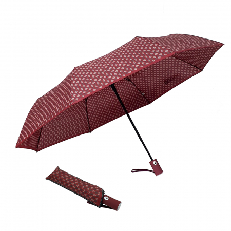 Umbrele - Umbrelă pliabilă deschidere automată, antivânt, 100 cm, în husă, grena cu alb