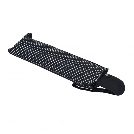 Umbrele - Umbrelă pliabilă deschidere automată, antivânt, 100 cm, în husă, negru cu alb