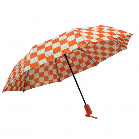 Umbrele - Umbrelă pliabilă deschidere automată, antivânt, 100 cm, în husă, portocaliu cu alb