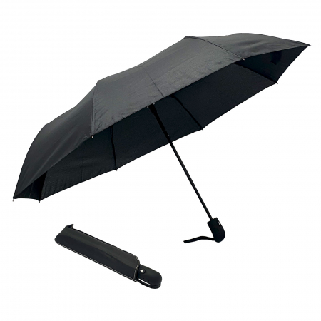 Umbrele - Umbrelă pliabilă deschidere automată, antivânt, 100 cm, în husă, uni negru