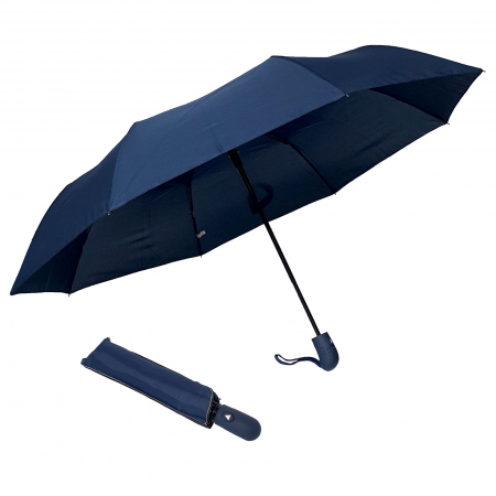 Umbrele - Umbrelă pliabilă deschidere automată, antivânt, 100 cm, în husă, uni bleumarin