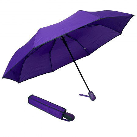 Umbrele - Umbrelă pliabilă deschidere automată, antivânt, 100 cm, în husă, uni mov