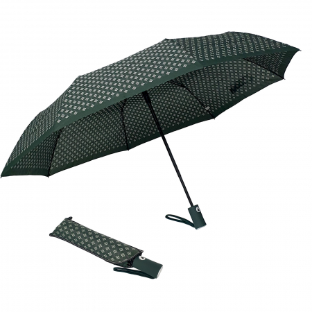 Umbrele - Umbrelă pliabilă deschidere automată, antivânt, 100 cm, în husă, verde cu alb