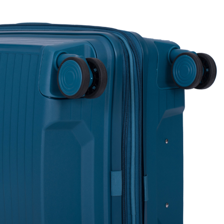 Valiză Troler Mediu 65x43x24 cm, 63 litri, Polipropilenă, 4 Roți Duble, albastru petrol [7]