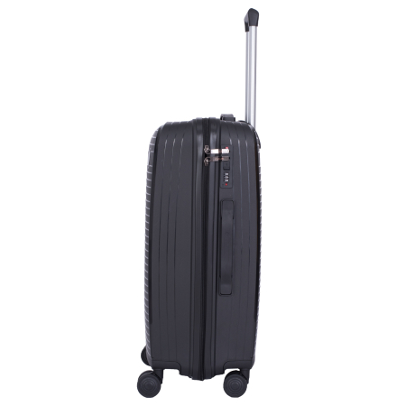 Valiză Troler Mic 55x36x20 cm, 38 litri, Polipropilenă, 4 Roți Duble, negru [4]